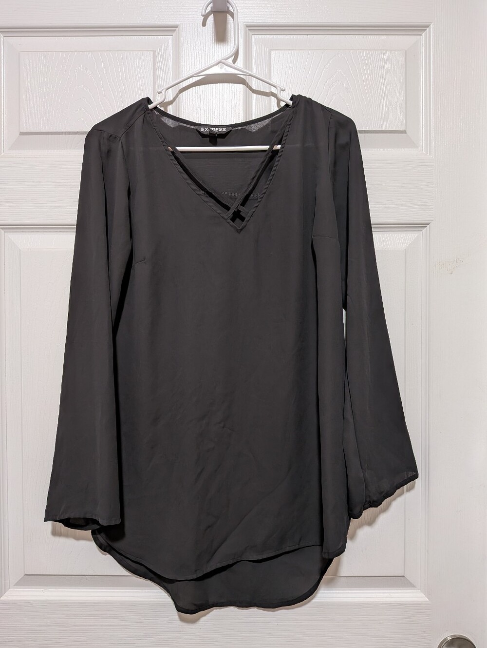 Express Black Semi Sheer Tunic Top Small